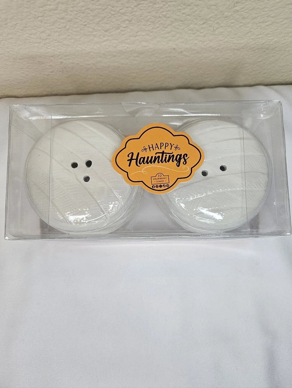 Happy Hauntings Mummy Salt & Pepper Shaker Set | Halloween Kitchen Décor | NEW